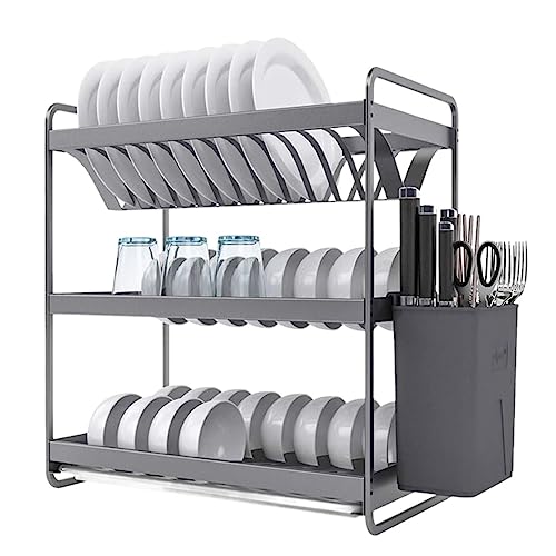 Multifunktionales Abtropfgestell mit 3 Ebenen und abnehmbarer Abtropffläche – platzsparendes Aluminium-Trockengestell für Spülbeckenaufbewahrung und Nization Multifunktionales Abtropfgestell mit 3 Ebenen und abnehmbarer Abtropffläche – platzsparendes Aluminium-Trockengestell für Spülbeckenaufbewahrung und Nization von Generisch