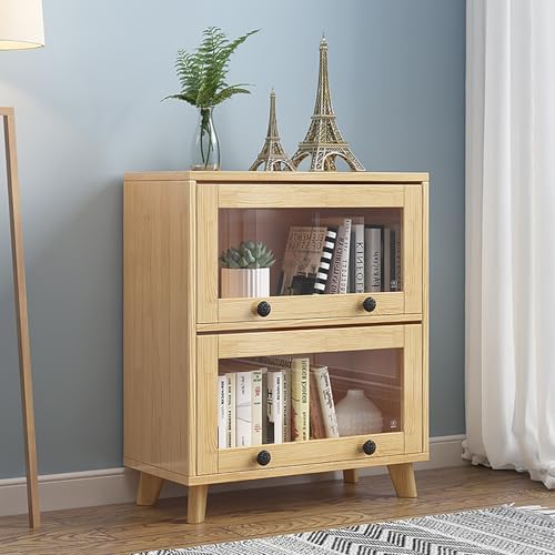 Multifunktionales Bücherregal aus Holz mit Klapptür für Zuhause, Büro, Wohnzimmer, Aufbewahrungsnizer (80 x 30 x 87 cm) von Generisch