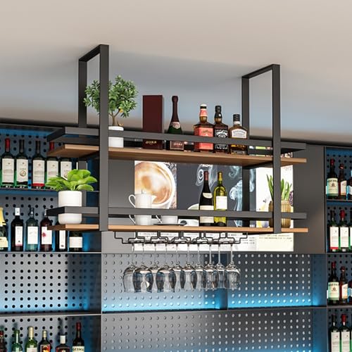 Multifunktionales schwebende weinregal displaystand Moderne Metall Suspension Montiert Weinregal industrielles multifunktionales weinglashalter aus eisen Holzlaminat Mit Kelchhalter Für Zuhause, Bars Multifunktionales schwebende weinregal displaystand Moderne Metall Suspension Montiert Weinregal industrielles multifunktionales weinglashalter aus eisen Holzlaminat Mit Kelchhalter Für Zuhause, Bars von Generisch