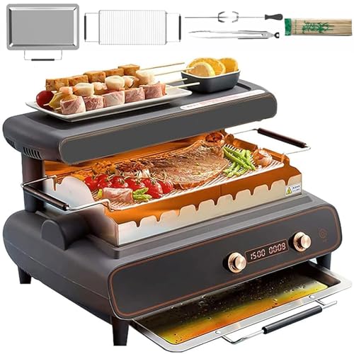 Multifunktionsgrill, 1500-W-Elektrogrillplatte, 360°-Automatikdrehung, Rauchfreier Grill, Temperatur- und Timereinstellung, Umweltfreundlicher, raucharmer Grill, for Grillpartys im Haushalt Multifunktionsgrill, 1500-W-Elektrogrillplatte, 360°-Automatikdrehung, Rauchfreier Grill, Temperatur- und Timereinstellung, Umweltfreundlicher, raucharmer Grill, for Grillpartys im Haushalt von Generisch