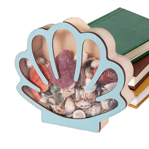 Muschelhalter Präsentationsbox Ausstellungsvitrine Anzeige, Aufbewahrungsbox Für Muschelsammlungen Und Kleinkram, Schmuck Organizer und Elegante Dekoration für Ringe von Generisch