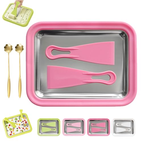 Myfroroll Ice Cream, Rolled Ice Cream Maker for Home, Instant Gelato Pan/Roll, with 2 Spatulas, for DIY Smoothies Frozen Yogurt Rolls, for Fun Family Hands-on Activities (Rose) von Generisch