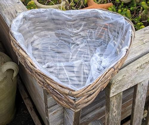 NEU !! Pflanzkorb in Herzform Breite ca. 36 cm und ca. 11 cm hoch aus Rattan - Naturprodukt, kein Plastik !! Handarbeit Schale Weidenkorb Pflanzgefäß Blumentopf Natur Deko Garten Grab Trauer Liebe NEU !! Pflanzkorb in Herzform Breite ca. 36 cm und ca. 11 cm hoch aus Rattan - Naturprodukt, kein Plastik !! Handarbeit Schale Weidenkorb Pflanzgefäß Blumentopf Natur Deko Garten Grab Trauer Liebe von Generisch