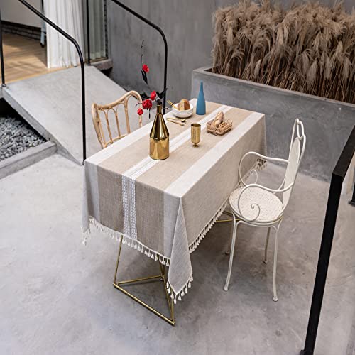 NP Rechteckige Tischdecke, 135 x 360 cm, lichtecht, Baumwollleinen, leicht zu reinigen, waschbar, Esstischabdeckung, perfekt für Küche und Esszimmer von Generisch