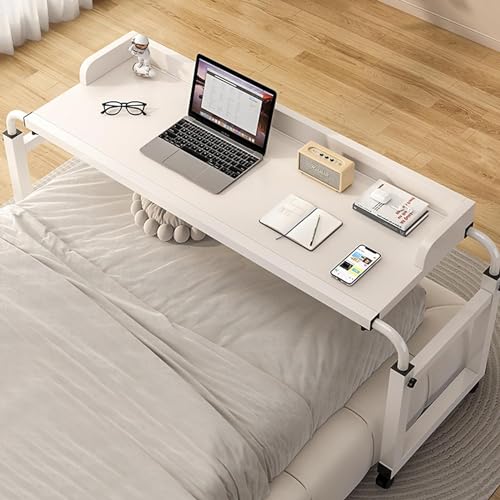 Nachttisch, verstellbarer Nachttisch mit rollenden Rädern, höhenverstellbar – mobiler über Bett, Queen-Size-Bett, Laptop, Essens-Tablett, Schreibtisch, Steharbeitsplatz, medizinischer Tisch Nachttisch, verstellbarer Nachttisch mit rollenden Rädern, höhenverstellbar – mobiler über Bett, Queen-Size-Bett, Laptop, Essens-Tablett, Schreibtisch, Steharbeitsplatz, medizinischer Tisch von Generisch