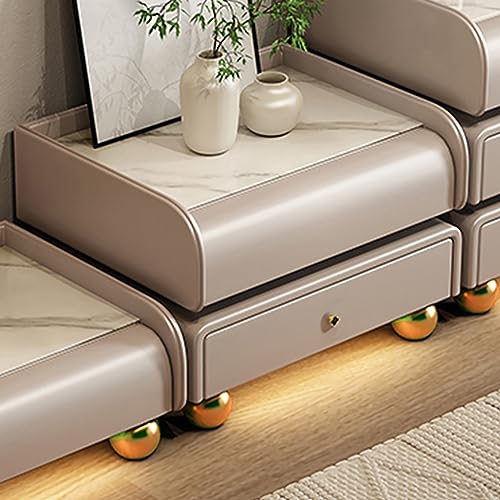Nachttisch Beistelltisch mit LED-Lichtern, 3-stöckiges Aufbewahrungsregal für Schlafzimmer & Büro, solides und stabiles Design, moderner Beistelltisch für enge Räume Nachttisch Beistelltisch mit LED-Lichtern, 3-stöckiges Aufbewahrungsregal für Schlafzimmer & Büro, solides und stabiles Design, moderner Beistelltisch für enge Räume von Generisch