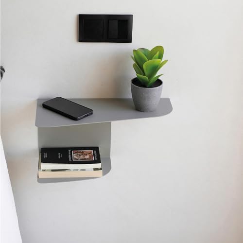 Nachttisch Grau 2er Set 40 x 20 cm | Schmal Industrial Design für Wanddekoration von Generisch