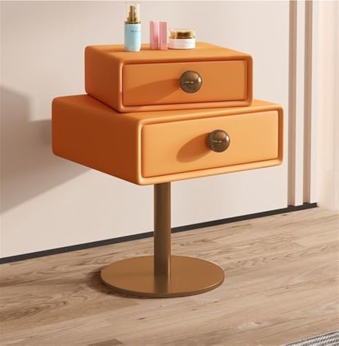 Nachttisch Kreativ Drehbarer Nachttisch Holz Couchtisch Doppelschublade Kunstleder Nachttisch Metallfuß Nachttisch Kreativ Drehbarer Nachttisch Holz Couchtisch Doppelschublade Kunstleder Nachttisch Metallfuß von Generisch