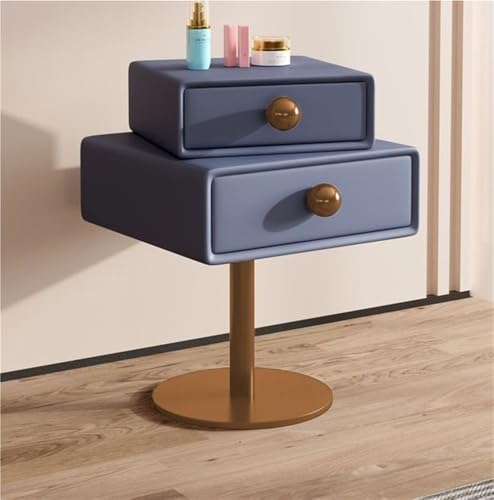 Nachttisch Kreativ Drehbarer Nachttisch Holz Couchtisch Doppelschublade Kunstleder Nachttisch Metallfuß Nachttisch Kreativ Drehbarer Nachttisch Holz Couchtisch Doppelschublade Kunstleder Nachttisch Metallfuß von Generisch