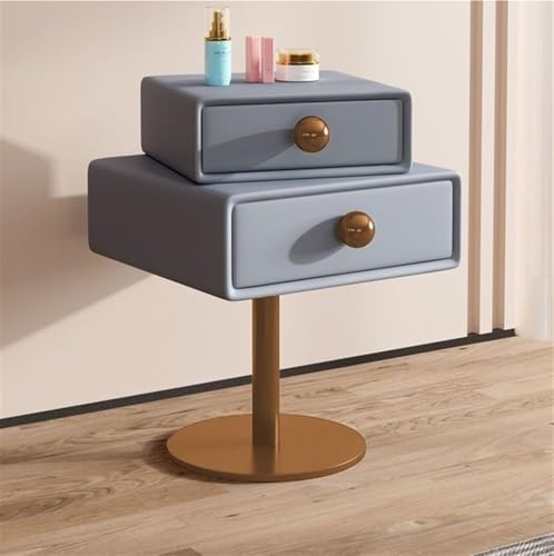 Nachttisch Kreativ Drehbarer Nachttisch Holz Couchtisch Doppelschublade Kunstleder Nachttisch Metallfuß Nachttisch Kreativ Drehbarer Nachttisch Holz Couchtisch Doppelschublade Kunstleder Nachttisch Metallfuß von Generisch