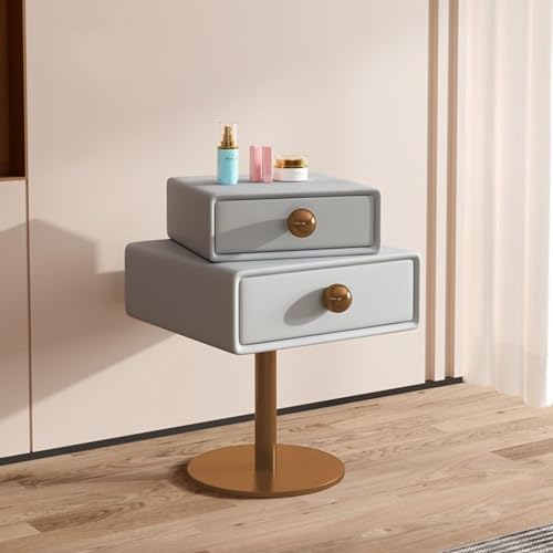 Nachttisch Nachttisch mit zwei Schubladen, kreatives drehbares Design, moderner minimalistischer hochwertiger Mädchen-Beistelltisch für Schlafzimmer Nachttisch Nachttisch mit zwei Schubladen, kreatives drehbares Design, moderner minimalistischer hochwertiger Mädchen-Beistelltisch für Schlafzimmer von Generisch