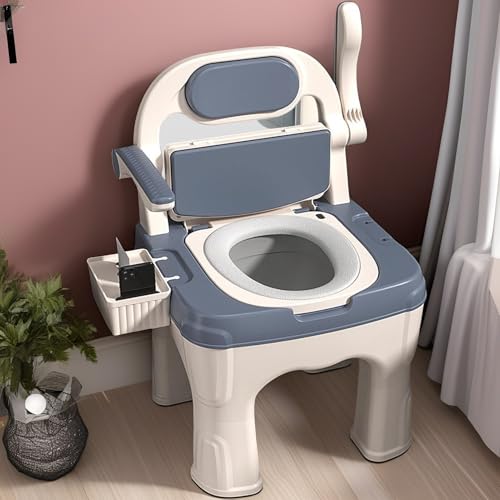 Nachttisch Toilettenstuhl, Drop Arm verstellbarer Toilettenstuhl mit gepolstertem Sitz und Rückenlehne, unterstützt bis zu 299.4 kg, sichere WC-Alternative für Erwachsene und Senioren Nachttisch Toilettenstuhl, Drop Arm verstellbarer Toilettenstuhl mit gepolstertem Sitz und Rückenlehne, unterstützt bis zu 299.4 kg, sichere WC-Alternative für Erwachsene und Senioren von Generisch