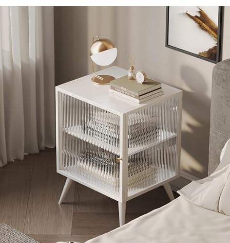 Nachttisch aus Glas mit Schublade, stabiler Stahlrahmen, minimalistisches Design für Schlaf- und Wohnzimmermöbel Nachttisch aus Glas mit Schublade, stabiler Stahlrahmen, minimalistisches Design für Schlaf- und Wohnzimmermöbel von Generisch