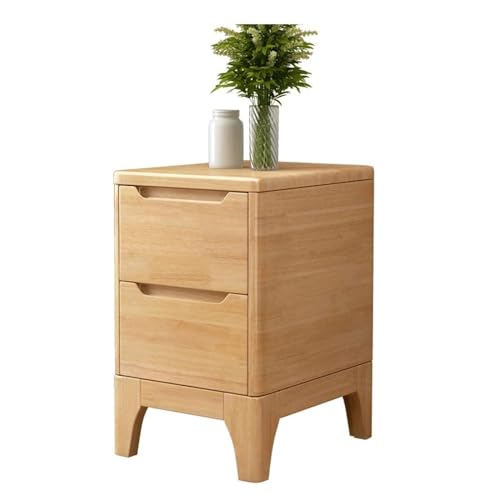 Nachttisch aus Holz 2er Set - Platzsparender Nachttisch mit Schubladen, Massives Tragfähiges Design für Schlafzimmer oder Wohnzimmer von Generisch