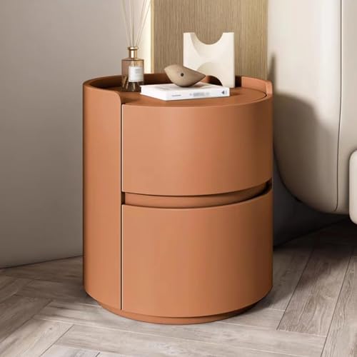 Nachttisch aus Holz mit Leder-Finish, Nachttisch mit Schublade und Regal für Schlafzimmer-Aufbewahrung und Wohnzimmer-Organisation von Generisch