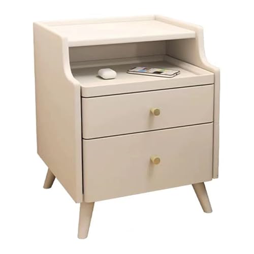 Nachttisch aus Holz mit ausziehbarem Regal und Schubladen für Schlafzimmer oder Wohnzimmer, platzsparend, schmales Design Nachttisch aus Holz mit ausziehbarem Regal und Schubladen für Schlafzimmer oder Wohnzimmer, platzsparend, schmales Design von Generisch