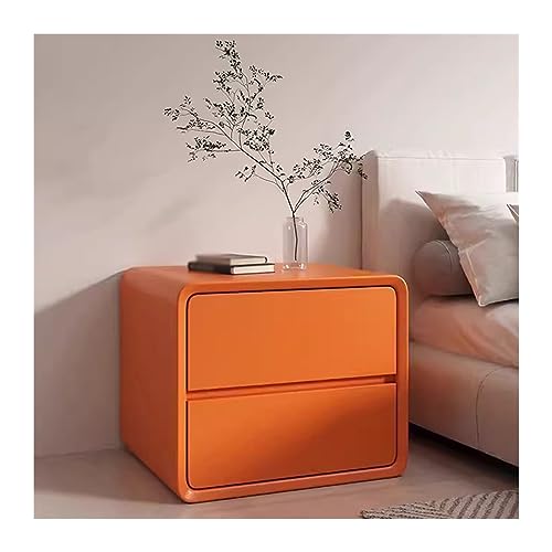 Nachttisch aus Holz mit zwei Schubladen, Mikrofaser-Leder-Oberfläche, geräumiger Stauraum für Schlafzimmer-Essentials von Generisch