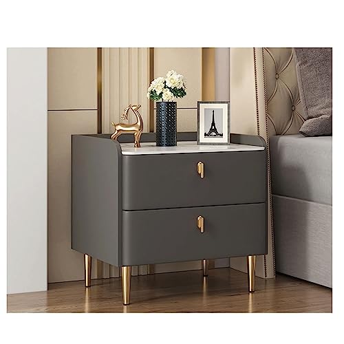 Nachttisch aus Massivholz mit 2 Schubladen, Nachttisch aus Kunstmarmor, PU-Leder-Kommode für moderne Wohnkultur Nachttisch aus Massivholz mit 2 Schubladen, Nachttisch aus Kunstmarmor, PU-Leder-Kommode für moderne Wohnkultur von Generisch