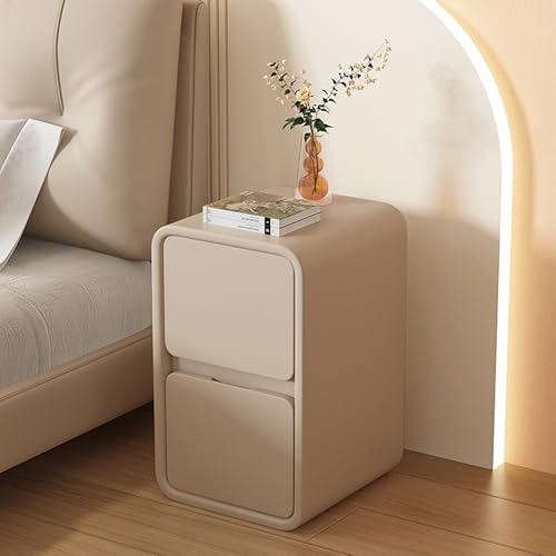 Nachttisch aus Massivholz mit 2 Schubladen, Nachttisch für Schlafzimmer & Wohnzimmer, geräuschloser Beistelltisch, kompaktes Design, Khaki (20,1 cm) von Generisch