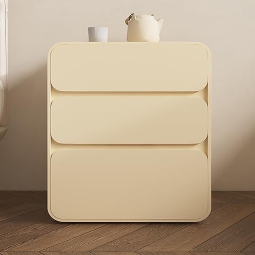 Nachttisch aus Massivholz mit 3 Schubladen, moderner Nachttisch, bodenstehender Aufbewahrungsschrank, stilvolles Design, keine Montage erforderlich von Generisch