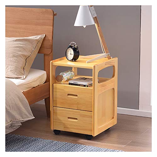 Nachttisch aus Massivholz mit einfachem, modernem Design für kleine Räume, Mini-Aufbewahrungsschrank für Schlafzimmer von Generisch