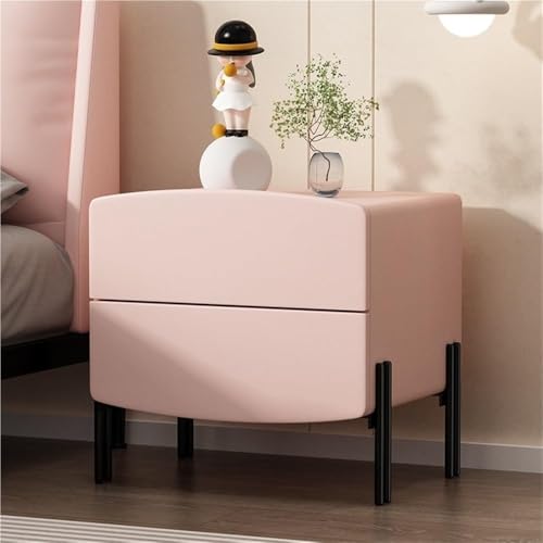 Nachttisch mit 2 Schubladen, Massivholzrahmen, Halbmondbogen-Design, erhöhter Stauraum für Zuhause, ideal für Wohnzimmer von Generisch