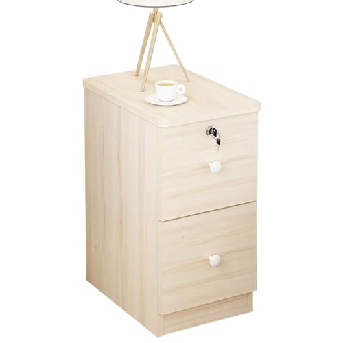 Nachttisch mit Aufbewahrungsbox mit 2 Schubladen, abschließbares Design, einfach zu installieren, maximiert den Stauraum für Schlafzimmer, Wohnzimmer oder Büro von Generisch
