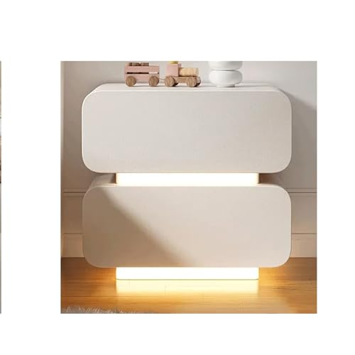 Nachttisch mit Sensorleuchten, moderner Nachttisch mit 2 Schubladen, Holz und Mikrofaser-Lederwickel, geräuschlose Rutsche für Schlafzimmer und Wohnzimmer Nachttisch mit Sensorleuchten, moderner Nachttisch mit 2 Schubladen, Holz und Mikrofaser-Lederwickel, geräuschlose Rutsche für Schlafzimmer und Wohnzimmer von Generisch