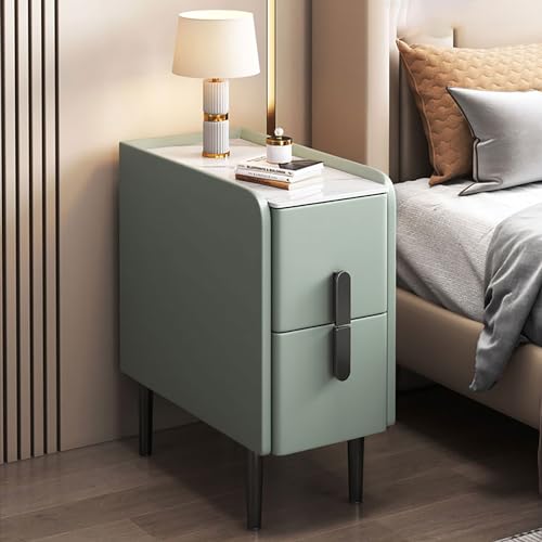 Nachttisch mit doppelter Schublade, schmaler Beistelltisch aus Holz mit Stauraum, moderner minimalistischer Nachttisch für Schlafzimmer, Wohnzimmer & Flur Nachttisch mit doppelter Schublade, schmaler Beistelltisch aus Holz mit Stauraum, moderner minimalistischer Nachttisch für Schlafzimmer, Wohnzimmer & Flur von Generisch