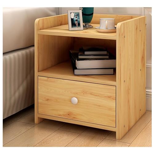 Nachttisch schmal Vintage 2er Set - Kleine Kommode mit Schubladen für Schlafzimmer, Stilvolle Nachttische, Platzsparende Beistelltische, Elegante Nachttische von Generisch
