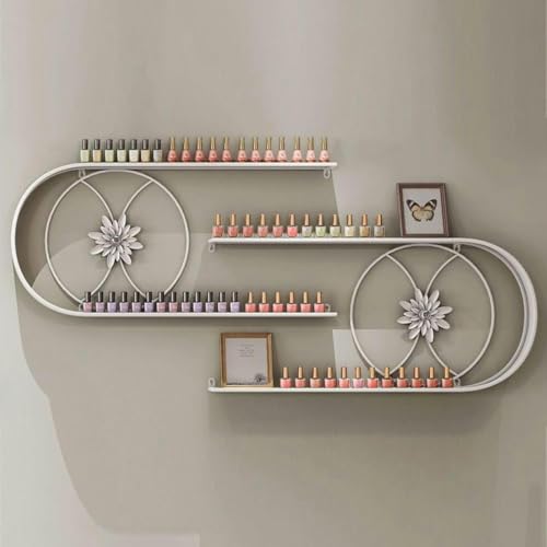 Nagellack-Organizer Wandregal – Metall-Aufbewahrungsregal für ätherische Öle und Nagellackflaschen – platzsparender Displayhalter für Zuhause oder Salon von Generisch