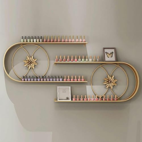 Nagellack-Organizer Wandregal – Metall-Aufbewahrungsregal für ätherische Öle und Nagellackflaschen – platzsparender Displayhalter für Zuhause oder Salon von Generisch