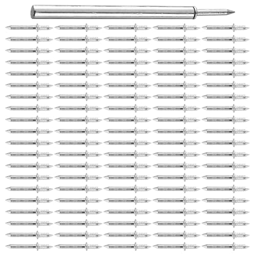 Nahtloser Nagel Mit Doppelköpfigem Sockelfaden - Stahlnägel Betonnägel Ziernägel | 100 Stück Unsichtbare Kohlenstoffstahl Sicherheitsnägel Für Sockelleisten Betonwände 2,7x0,25cm Mit Hülse von Generisch