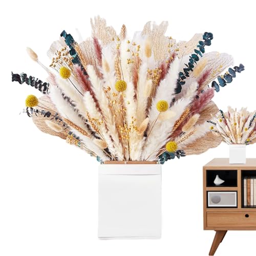 Natürliche Getrocknete Blumen - Handgefertigter Trockenblumenschmuck | Deko Ästhetische Florale Landhausstil Arrangements Für Wohnzimmer Schlafzimmer Hochzeit Vase Zuhause von Generisch