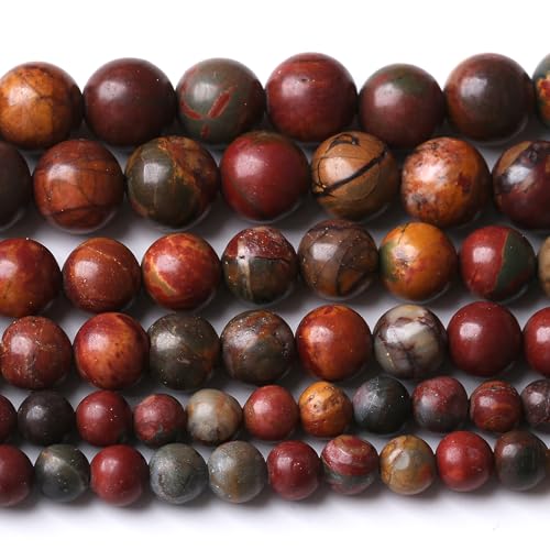 Natürliche rote Kiefernsteinperlen (Energie), rund, 4 mm, 1 Strang, 39,4 cm, für DIY-Armbänder, Halsketten von Generisch