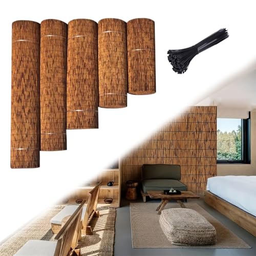 Natur Bambus Zaun Rolle - 100/120/130cm hoch 100x850cm Größe - für Garten Terrasse Carport Pergola Balkon Deko Außenbarriere Natur Bambus Zaun Rolle - 100/120/130cm hoch 100x850cm Größe - für Garten Terrasse Carport Pergola Balkon Deko Außenbarriere von Generisch