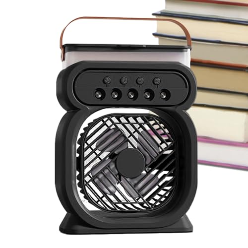 Nebel Ventilator - Persönlicher Desktop Tischventilator mit Vernebelung,Leiser Wiederaufladbarer Luftbefeuchter Und Luftzirkulator Mit Nachtlicht Für Schlafzimmer Camping Küche Zuhause Angeln Urlaub von Generisch