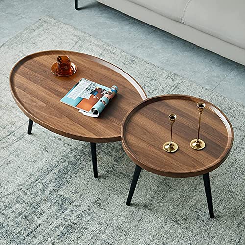 Nesting Couchtisch Set, Rund Holz Design mit Metallbeinen, Einfache Montage für Wohnzimmer, Balkon oder Sofa Seite Nesting Couchtisch Set, Rund Holz Design mit Metallbeinen, Einfache Montage für Wohnzimmer, Balkon oder Sofa Seite von Generisch