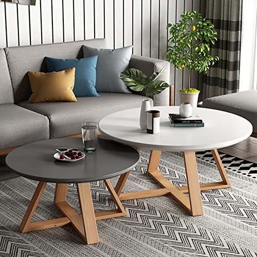 Nesting Couchtische 2er Set, Runde Beistelltische für Wohnzimmer, stabiles minimalistisches Design, einfache Montage, stapelbare kleine Beistelltische Nesting Couchtische 2er Set, Runde Beistelltische für Wohnzimmer, stabiles minimalistisches Design, einfache Montage, stapelbare kleine Beistelltische von Generisch