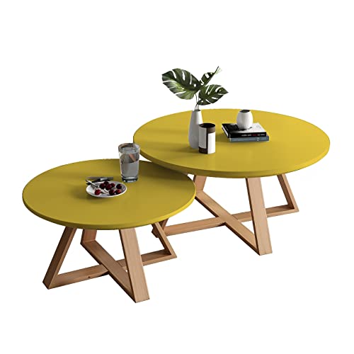 Nesting Couchtische 2er Set - Runde Moderne Minimalistische Beistelltische für Wohnzimmer, Stabil und einfach zu montieren, ideal für Schlafzimmer und Balkon Nesting Couchtische 2er Set - Runde Moderne Minimalistische Beistelltische für Wohnzimmer, Stabil und einfach zu montieren, ideal für Schlafzimmer und Balkon von Generisch