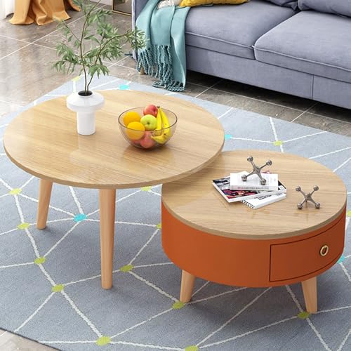 Nesting Couchtische 2er Set mit 360° abgerundeten Ecken und offenem Stauraum, interner Aufbewahrungszentrum Tisch Design für Wohnzimmer, Studio, Holz Nesting Couchtische 2er Set mit 360° abgerundeten Ecken und offenem Stauraum, interner Aufbewahrungszentrum Tisch Design für Wohnzimmer, Studio, Holz von Generisch