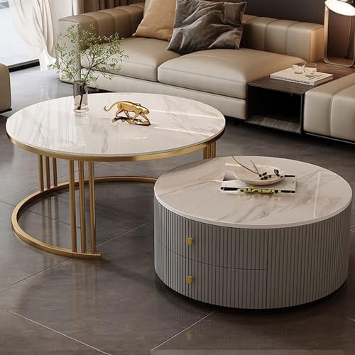 Nesting Couchtische 2er Set mit großem Stauraum für Wohnzimmer, Schlafzimmer, Büro, Balkon - Pflegeleichtes Design Nesting Couchtische 2er Set mit großem Stauraum für Wohnzimmer, Schlafzimmer, Büro, Balkon - Pflegeleichtes Design von Generisch