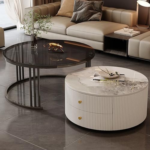 Nesting Couchtische 2er Set mit großem Stauraum für Wohnzimmer, Schlafzimmer, Büro, Balkon - Pflegeleichtes Design Nesting Couchtische 2er Set mit großem Stauraum für Wohnzimmer, Schlafzimmer, Büro, Balkon - Pflegeleichtes Design von Generisch