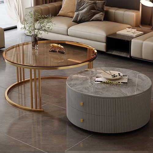 Nesting Couchtische 2er Set mit großem Stauraum für Wohnzimmer, Schlafzimmer, Büro, Balkon - Pflegeleichtes Design Nesting Couchtische 2er Set mit großem Stauraum für Wohnzimmer, Schlafzimmer, Büro, Balkon - Pflegeleichtes Design von Generisch