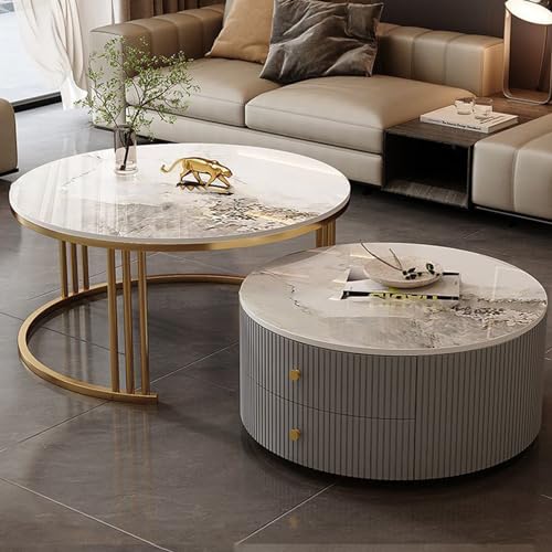 Nesting Couchtische 2er Set mit großem Stauraum für Wohnzimmer, Schlafzimmer, Büro, Balkon - Pflegeleichtes Design Nesting Couchtische 2er Set mit großem Stauraum für Wohnzimmer, Schlafzimmer, Büro, Balkon - Pflegeleichtes Design von Generisch