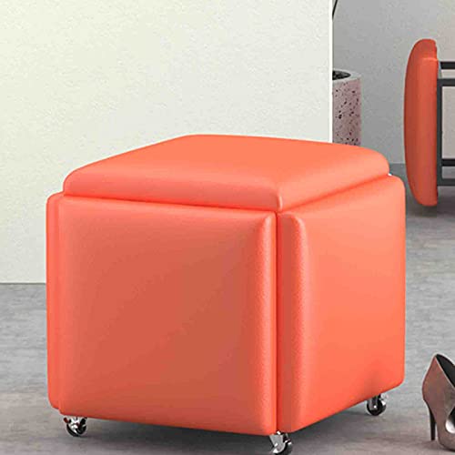 Nesting Footstool Ottomane, High Elasticity Cushion & Metal Frame, Multifunktionaler Hocker für Wohnzimmer und Schlafzimmer Komfort Nesting Footstool Ottomane, High Elasticity Cushion & Metal Frame, Multifunktionaler Hocker für Wohnzimmer und Schlafzimmer Komfort von Generisch