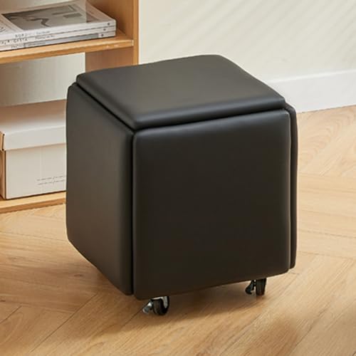 Nesting Ottoman Cube with Swivel Casters - Stackable Sofa Chair Stool, Movable Footstool for Living Room and Bedroom Nesting Ottoman Cube with Swivel Casters - Stackable Sofa Chair Stool, Movable Footstool for Living Room and Bedroom von Generisch