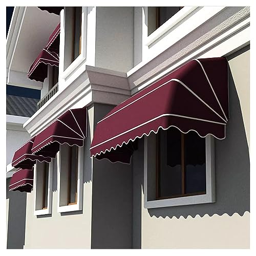 Neu Faltbare Türmarkise - UV & wasserdicht Vordach für Fenster & Türen - Sonnenschutz für Eingänge 16 Größen (Rot, 100 x 80 x 80 cm) von Generisch