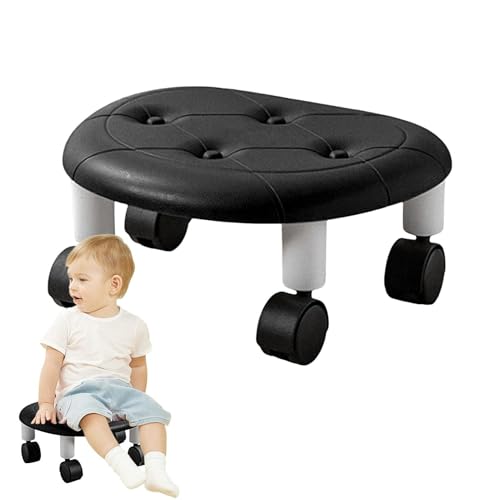 Niedriger Rollhocker - Kompaktes Salonsitz, 360 Schwenk | 13.19x5.91 Zoll tragbarer ergonomischer Spa -Stuhl, gepolsterte ruhige Gleitbasis -Design -Schönheitsstudios, Nagel -Tech -Workstations, von Generisch