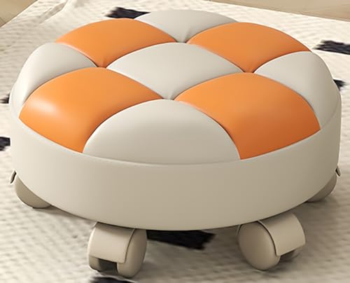 Niedriger Rollhocker mit Rollen, Rollsitz, kurzer Hocker mit universellen Lenkrollen, Leder, niedrig, kleine Hocker auf Rädern, für Zuhause, Büro, Fitness, Garage Niedriger Rollhocker mit Rollen, Rollsitz, kurzer Hocker mit universellen Lenkrollen, Leder, niedrig, kleine Hocker auf Rädern, für Zuhause, Büro, Fitness, Garage von Generisch
